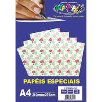 Papel A4 180g 10fls Estampado Flores Off Paper