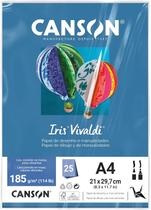 Papel A4 185g Canson iris vivaldi azul mar com 25 folhas