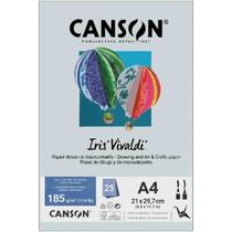 Papel A4 185g Canson iris vivaldi cinza com 25 folhas