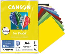 Papel A4 185g Canson iris vivaldi cores sortidas com 25 fls