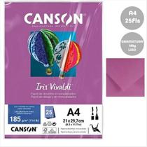 Papel A4 185g Canson iris vivaldi malva com 25 folhas Papel A4 185g Canson iris vivaldi malva com 25 folhas