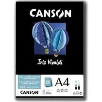 Papel A4 185g Canson iris vivaldi preto com 25 folhas