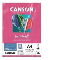 Papel A4 185g Canson iris vivaldi rosa escuro com 25 folhas