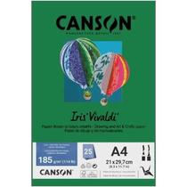 Papel A4 185g Canson iris vivaldi verde escuro com 25 folhas