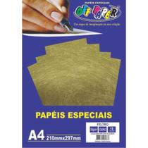 Papel A4 30g 10fls Feltro Ouro Off Paper