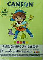 Papel A4 80g Canson lumi colorido 50 folhas Papel A4 80g Canson lumi colorido 50 folhas