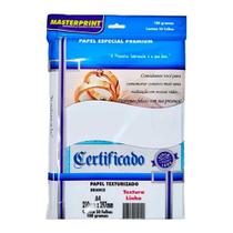 Papel A4 Branco Textura Linho 180g 50 folhas