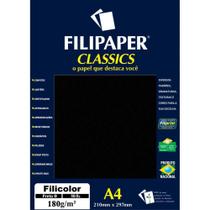 Papel A4 Color Filicolor Preto 180G. Papel A4 Color Filicolor Preto 180G.