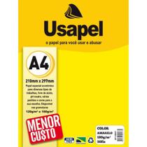 Papel A4 Color Usapel Amarelo 180G Pacote com 50 Folhas Papel A4 Color Usapel Amarelo 180G Pacote com 50 Folhas