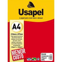 Papel A4 Color Usapel Vermelho 180G PCT com 50