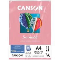 Papel A4 Colorido IRIS Vivaldi Rosa 185G Pacote com 25 Folhas