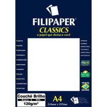 Papel A4 Couchê Branco 120G - Pacote com 50 Folhas Papel A4 Couchê Branco 120G - Pacote com 50 Folhas