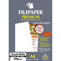 Papel A4 Couchê Premium Branco 180G CX com 20 - Filiperson