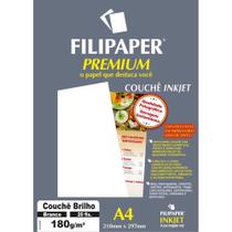 Papel A4 Couchê Premium Branco 180G CX com 20