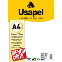 Papel A4 Couchê Usapel Branco 180G - Pacote com 50 Folhas