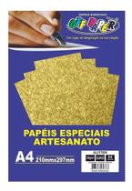 Papel A4 De Glitter Com 5 Folhas De 180g Cores - Off Paper