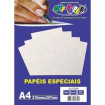 Papel A4 De Glitter Com 5 Folhas De 180g Cores - Off Paper