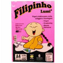 Papel a4 Filipinho Lumi+ 85gm2 5 Cores 3819 Filipaper - 50fl