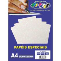 Papel A4 Glitter Branco 180g. 05 folhas - Off Paper