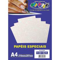 Papel A4 Glitter Branco 180G