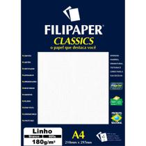 Papel A4 Linho Branco 180G.