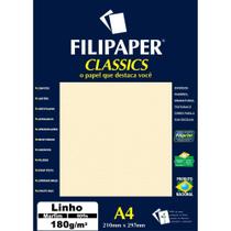 Papel A4 Linho Marfim 180G - Pacote com 50 Folhas