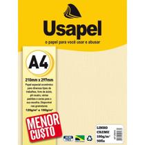 Papel A4 Linho Usapel Creme 180G - Pacote com 50