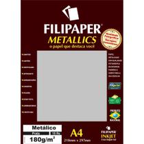 Papel A4 Metalico Prata 180GR.