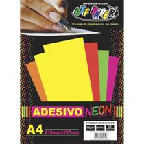 Papel a4 neon adesivo amarelo 100g. off paper cx.c/20