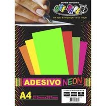 Papel a4 neon adesivo verde 100g. off paper cx.c/20