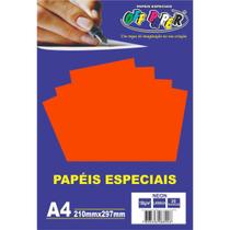 Papel A4 Neon Laranja 180G.