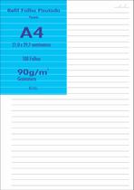 Papel A4 Offset Branco 90g Pautado 100 Folhas 21x29,7cm A4
