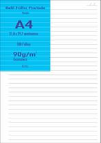 Papel A4 Offset Branco 90G Pautado 100 Folhas 21X29,7Cm A4