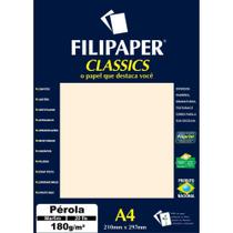 Papel A4 Pérolado Marfim 180G - Caixa com 20