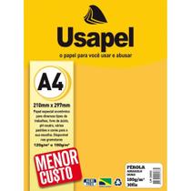 Papel A4 Perolado Usapel Amarelo Ouro 180G Papel A4 Perolado Usapel Amarelo Ouro 180G