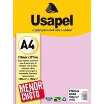 Papel A4 Perolado Usapel Rosa 180G