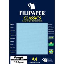 Papel A4 Vergê água Marine 180G CX com 50 - Filiperson