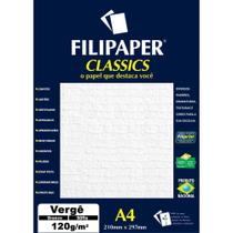 Papel A4 Vergê Branco 120G - Caixa com 50 Folhas