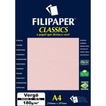 Papel A4 Vergê Salmão 180G - Caixa com 50 Folhas - Filiperson