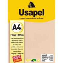 Papel A4 Vergê Usapel Salmão 180G - Pacote com 50 Folhas Papel A4 Vergê Usapel Salmão 180G - Pacote com 50 Folhas