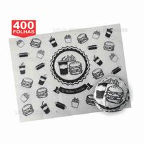 Papel Acoplado Hamburguer 40X40cm Lanche Forte Com 400 Unid