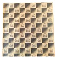 Papel acoplado hamburguer kraft xadrez degrade 30x38cm 500f