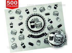 Papel Acoplado Hamburguer Lanche Forte Com 500 Un
