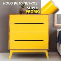 Papel Adesivo Contact Amarelo com 10 Metros envelopar moveis