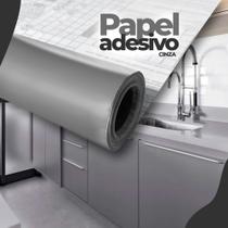 Papel Adesivo de Parede Plástico Liso Cinza Decoração de Casa Sala E Quarto