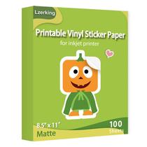 Papel adesivo de vinil imprimível Lzerking Inkjet Printer 100 folhas Papel adesivo de vinil imprimível Lzerking Inkjet Printer 100 folhas