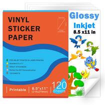 Papel adesivo de vinil imprimível Ruibytree 120 folhas A4