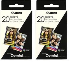 Papel adesivo fotográfico Canon IVY ZINK 2 x 3, pacote de 20 folhas Papel adesivo fotográfico Canon IVY ZINK 2 x 3, pacote de 20 folhas