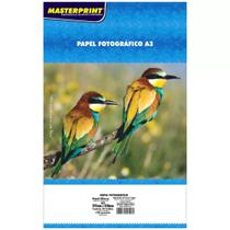 Papel Adesivo Glossy A3 130g Fotográfico Branco Brilhante Masterprint com 20 folhas
