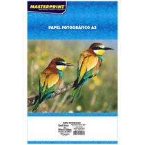 Papel Adesivo Glossy A3 130g Fotográfico Branco Brilhante Masterprint com 20 folhas